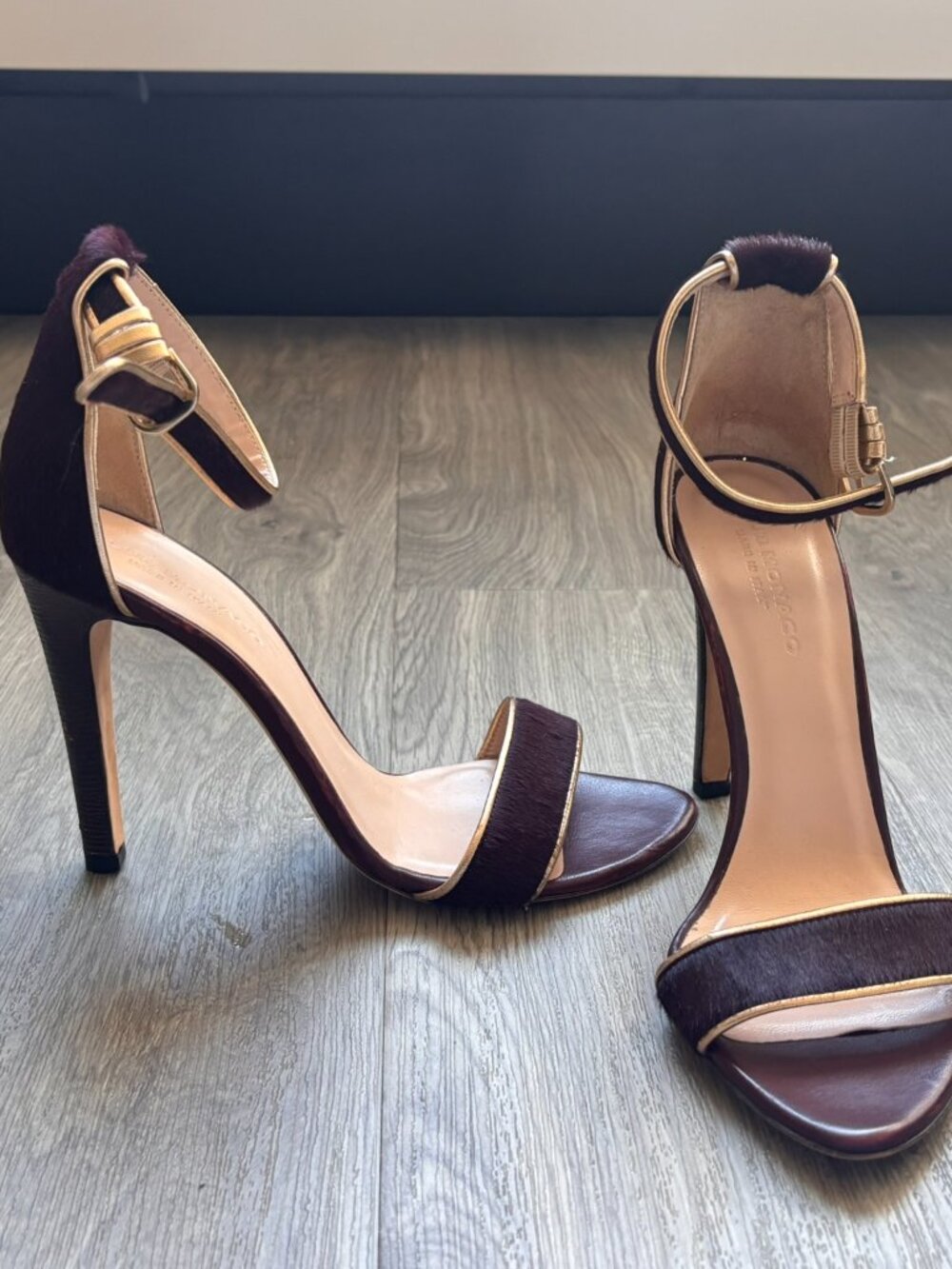 Club Monaco x Cupcakes + Cashmere Collab - Leather + Pony Hair Heeled Sandal